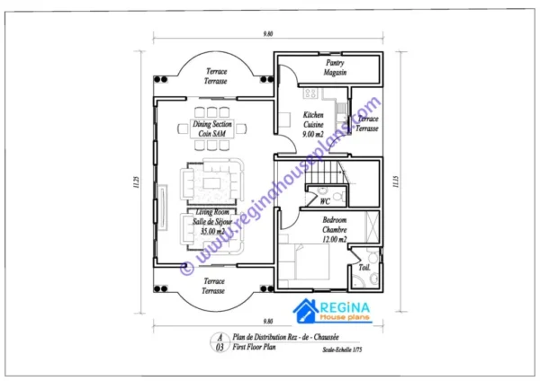 Compact 4 Bedroom Duplex: DUP – J. – 004 - Image 2